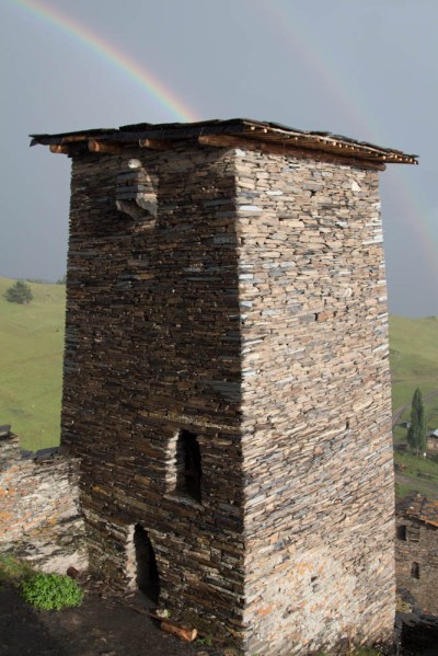 We visited a museum in one of the Keselo towers and a rain storm came through. After it had cleared we stepped out to the sight of afternoon rainbows