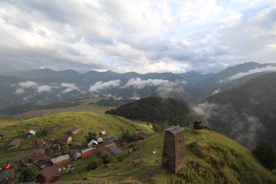 The view from the towers of Keselo, which watch over the village of Omalo in Tusheti